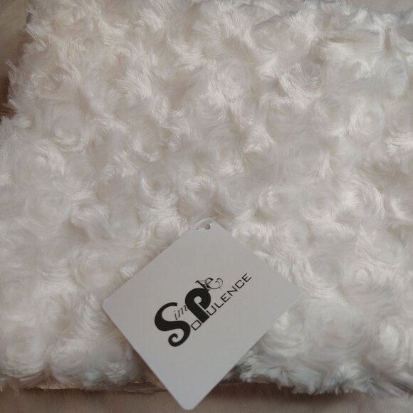 Rose Pattern Pillow Covers 18x18 White Micro Fiber Simple & Opulence 2 in Pack - Picture 11 of 16